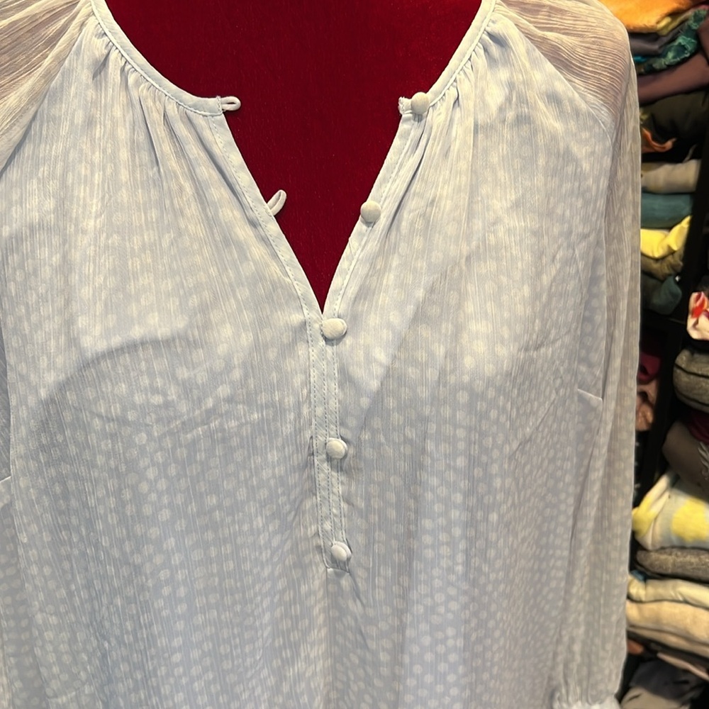 #101. 🪷Blue blouse. Lauren Conrad. Xl - Picture 8 of 10